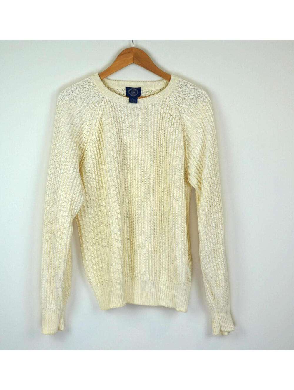 Vintage 90s GAP Chunky Knit Sweater Cream White Unisex‎ Large Mens Medium Cable
